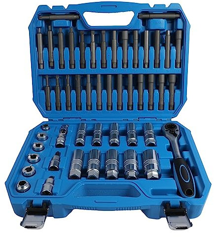 50-tlg stoßdämpfer werkzeug Satz Stoßdämpfer Federbein Domlager Werkzeug Stossdämpfer Werkzeug mit Ratsche Shock Absorb mit 1/2' Antrieb