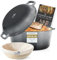 Ottia Casserole en fonte avec pot de fermentation - 26 cm - Moule à pain avec couvercle - Casserole à pain idéale - Convient également pour induction - Distributeur de Hambourg