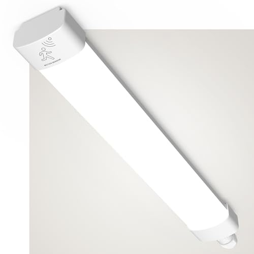 ANTENLICHT LED Feuchtraumleuchte mit Bewegungsmelder 60CM 18W 2000Lumen in Kaltlweiß 5000K, IP65 Wasserdicht Kellerleuchte Feuchtraumlampe für Werkstatt Flur Treppe Garage Abstellraum Keller Büros