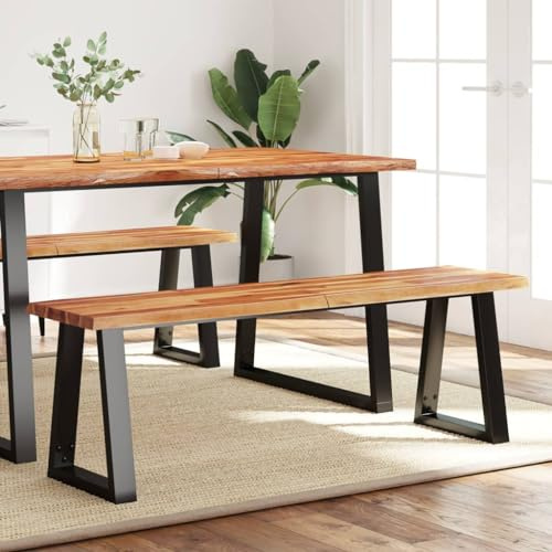Frdhee Flur Möbel Küchenbank,Bank Baumkante 140 cm Massivholz Akazie für Wohnzimmer Schlafzimmer Schlafsaal