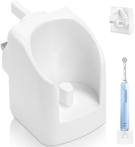 Wall Mounted Electric Toothbrush Charger Base for Oral-B Model 3757 White | Compatible with Oral-B Vitality iO3-iO6, Pro, Pro1/2/3, Smart6-7 & Kids Junior Electric Toothbrushes