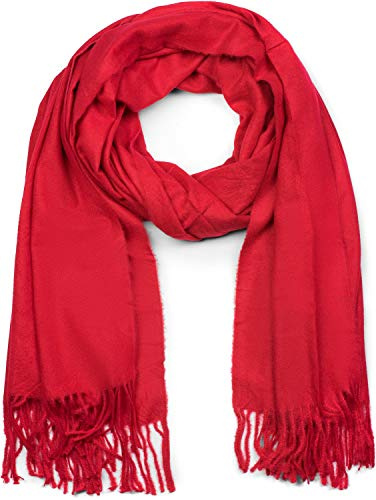 styleBREAKER Écharpe unisexe en viscose à franges | Écharpe 70x182 cm, style polyvalent, matière chaude pour lhiver, peut aussi se porter en châle.