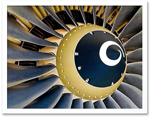 Wee Blue Coo Jet Engine Close Up Plane Art Print Framed Poster Wall Decor Kunstdruck Poster Wand-Dekor-12X16 Zoll