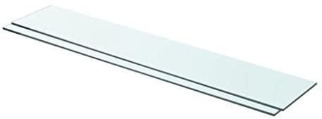 vidaXL 2X Regalboden Glas Glasboden Glasscheibe Glasplatte Regalbrett Ersatz Platte Glasscheibe für Glasregal Klarglas Transparent 80x15cm