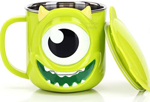 Disney Monster University Mike Green Durable Stainless Steel Insulated 3D Cup with Lid, 250ml