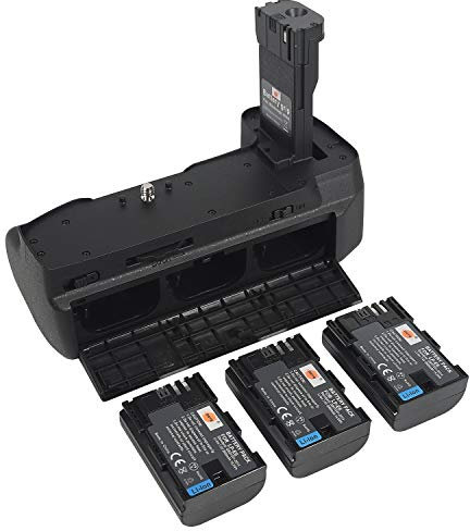 DSTE Battery Grip + 3pcs LP-E6/LP-E6n Battery Compatible for Blackmagic Pocket Cinema Camera BMPCC 6K,Camera BMPCC 4K