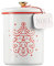 Le Creuset Enamel On Steel Noel Collection Cookie Jar, 4.25 qt. (6.3 x 8.3), White with Cerise Applique and Gold Knob
