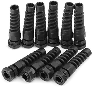 Buwei 10pcs Waterproof M12 PG7 Cable Connectors Spiral Strain Relief Protector