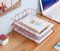 LYTIVAGEN 2 Stück Schreibtisch A4 Ablage Stapelbare Briefablage Papierablage Meatll Dokument Ablagen Rosegold Dokumentenfach A4 Aktenablage Schreibtisch Organizer Ablagefächer für zu Hause Schule Büro