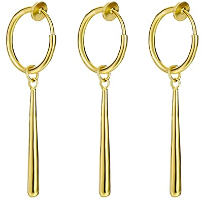 XHBTS One Piece Ohrringe - Gold Anime Cosplay Ohrringe für Anime Lovers 3 Set mit Minituch und Box (Clip on)