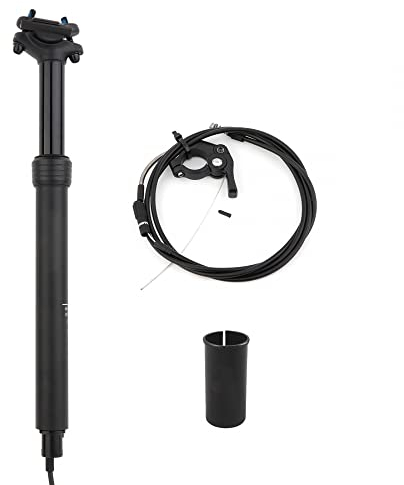 DONGKER Fahrrad Dropper-Sattelstütze, 27,2 mm Travel Remote-Tropfen Interne Führung Hydraulische Sattelstütze, 370mm Länge, Teleskopsattelstütze mit Rohradapter für Fahrrad MTB BMX