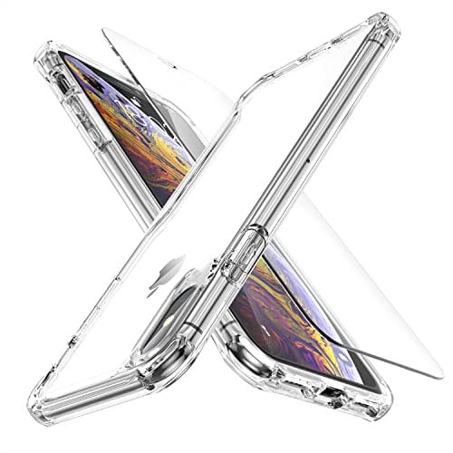 ORETECH Coque Compatible avec iPhone XS Max avec 2 Verre Trempé Protection écran,Mince Dur PC Silicone Coque iPhone XS Max Antichoc Etui XS Max Housse pour iPhone XS Max Coque 6.5 Transparente