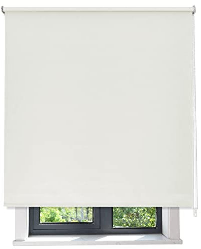 DALINA Textil - Estor Opaco Enrollable 45x200cm (Ancho x Largo), Persiana Enrollable Blackout para Puertas y Ventanas,tamaño de la Tela 42x195cm (Ostra)