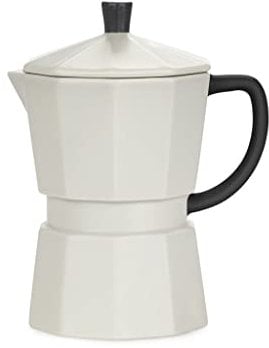 Balvi Mug Moka Couleur Gris Tasse en Forme de cafetière Italienne avec Couvercle Céramique 14,6x11,7X