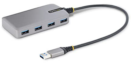 StarTech.com Hub USB de 4 Puertos - USB 3.0 de 5Gbps - Alimentado por el Bus - Concentrador de 4 Puertos USB-A con Alimentación Opcional - Ladrón USB Portátil - Cable 30cm (5G4AB-USB-A-HUB)