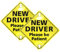 Cobee New Student Driver Sign for Car - 5 x 5 Inch Window Reflective Sticker With Suction Cups - Please Be Patient Vehicle Bumper Sign for Beginner Rookie (2Pcs)