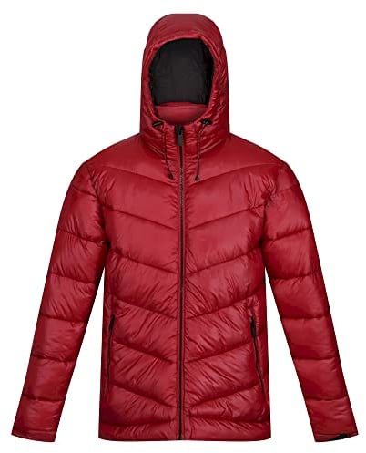 Regatta Toploft II Herren-Daunenjacke mit Kapuze, Größe L, Dunkelrot, dunkelrot, L