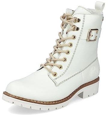 Rieker Damen Ankle Boots Y9126, Frauen Stiefeletten, wasserabweisend, riekerTEX,Booties,halbstiefel,Kurzstiefel,Weiss (80),39 EU / 6 UK