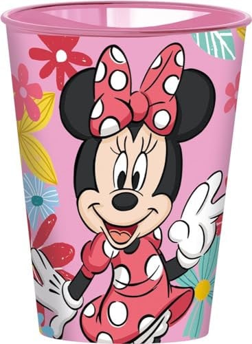 Gobelet en plastique rose Disney Minnie 260 ml pour fille avec bec verseur adapté pour boire facilement
