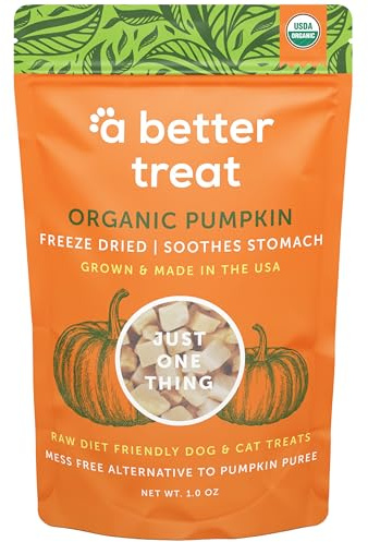 A Better Treat – Freeze Dried Organic Pumpkin Dog and Cat Treats, Organic, Single Ingredient | Natural, Healthy, Diabetic Friendly | Made in The USA