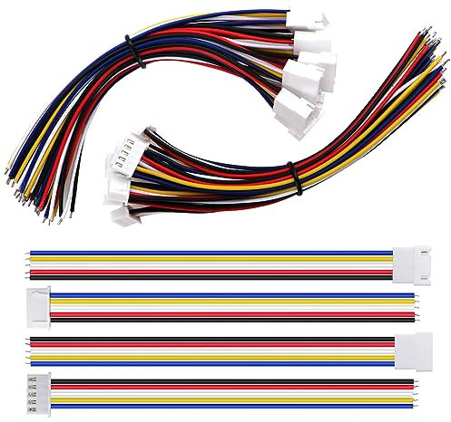 Lyeteung 10 Pairs Mini Micro JST-XH 2.54 Plug Connector, JST 5 Pin Micro Electrical Male and Female Connector Plug Wire Cable, with 150mm 22AWG Wire