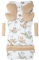Medi Partners Sitzauflage Kinderwagen Buggy Baby Sommer Kindersitz Einlage Universal - 5tgl Gurtpolster + Spielbogen Kinderwagenset Babyschale (Safari mit beige Minky)