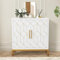 HOLTICO Sideboard Storage Cabinet, Kitchen Wooden Sideboard Modern Large Living Room Sideboard Cupboard with 2 Door Buffet Table, White