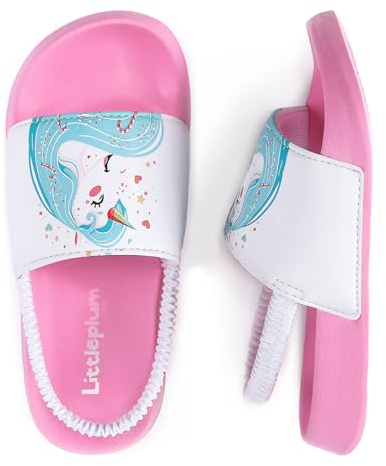 Littleplum Claquette Enfant Garcon Pantoufles Plage Chaussons Douche Garcon Fille Pantoufles de Bain Chausson pour Piscine Sandale Enfant(A rose,30/31 EU)
