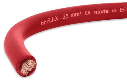 CABLE ELECTRIQUE EXTRA SOUPLE BATTERIE SOUDAGE ROUGE 35 mm² - 10 METRES