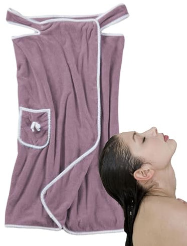Kasmole Albornoz para Mujer, Toalla de baño - Envoltura de Toalla portátil de Lana coralina, Bata de baño para Ducha Corporal, Cubierta para Nadar