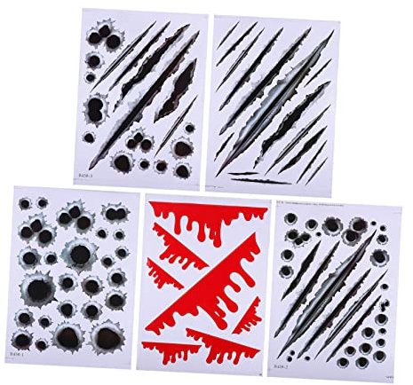 Homoyoyo 5st Aufkleber Halloween-dekor Auto-dekor Rennabziehbilder Fenster Autorennen Streifen Gefälscht Autodekoration Einstellen Einschussloch R458