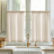 Vangao Einfarbig Scheibengardinen Modern Küche Natur Leinenoptik Gardinen Kurz Bistrogardine 2er Set 65Bx115Hcm Halbtransparent Küchengardinen mit Stangendurchzug Landhaus Wohnwagen Wohnzimmer Beige