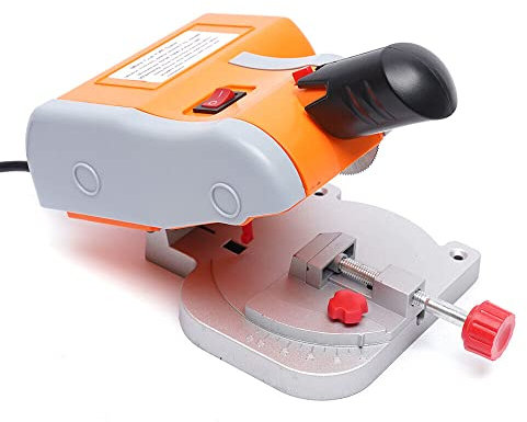 KiwiHood 90W Mini Electric Table Saw 0-45°Adjustable Circular Saw Plastic Metal Cutter Bench Saw Portable Cut Off Machine Cutting Depth 2.54cm for Woodworking DIY Hobby Plastic Wood Stone Cutting
