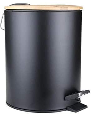 DDNGEJ Poubelle 5L Poubelle à Rabat en Bois Poubelle à Commande au Pied Salle de Bain Cuisine Salon Poubelle Poubelle de Bureau Poubelle de Cuisine