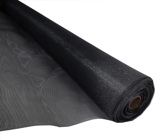 Maille Moustiquaire Fibre de Verre en Rouleau 0.8x4m, Grillage Garde Manger Résistant aux UV Moustiquaire Auto Agrippante, pour porte et Fenetre.- Noir