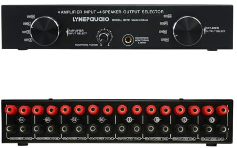 Amplifier Speaker Switcher Selector Supports 4 Input 4 Output