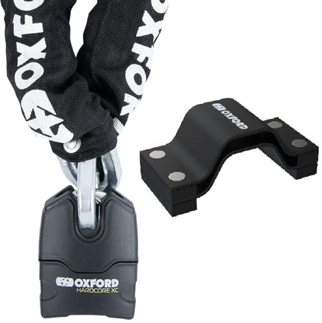 Oxford Hardcore XC13 Chain Lock 1.5m with Beast Anchor Best Lock for Motorcycles Heavy Duty Motorcycle and Bike Anti Theft Protection Security with 13mm Chain Padlock with Ground Anchor