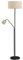 Fischer & Honsel Stehleuchte LOTTI Schwarz mit Leselampe & Leinenschirm Beige, 175cm groß