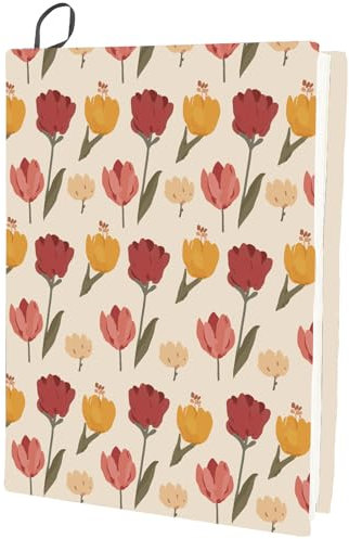 CRASPIRE Funda Elástica para Libros con Diseño de Flores, Lavable, Reutilizable, de Nailon, para Libros Grandes, Apta para Libros de Tapa Dura de 9 x 11 Pulgada, para Estudiantes de Aula