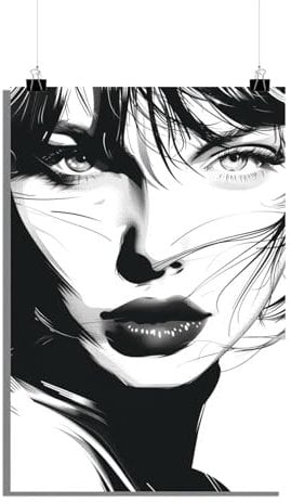 25 Artstreet Sängerinposter - Schwarz-Weißposter - Musikposter - Superstarposter - Popstarposter - Musikikoneposter - Perfekt zum Einrahmen (60x90cm)