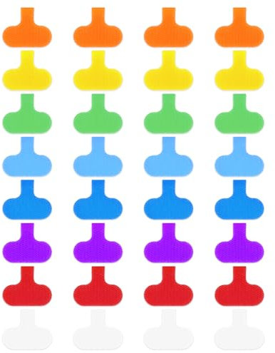 Piriuuo 32 Pcs Cable Labels, Multi-Color Labels for Charging Cables Electric Cable Labels Cable Labels Tags Write on Cable Identification Tags Cable Tags for Computers Cable Management