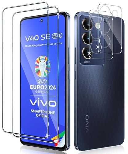 LiiLaa Schutzfolie für Vivo V40 SE 5G für Panzerglas, 2 Stück Gehärtete Glas Schutz Folie mit 2 Stück Kameraschutz, 9H Schutzglas Ultra-klar Displayfolie