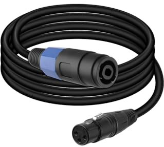 GELRHONR Câble d'Extension Audio Speakon Femelle vers XLR, avec Twist Lock, pour Tables de Mixage et Haut-parleurs (femelle to xlr femelle(1.8M))