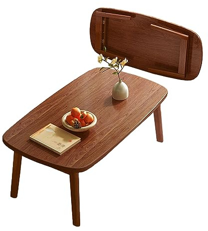 Klappbarer Couchtisch für kleine Räume, tragbarer rechteckiger Tisch für Schlafzimmer, Wohnzimmer, Balkon, minimalistisches japanisches Design, Bodensitzen, keine Montage erforderlich