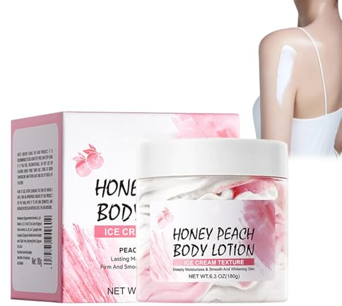Peach Ice Cream Body Lotion – Reichhaltige Körperlotion Für Zarte & Geschmeidige Haut Mit Pflegendem Pfirsich-Duft, 24h Feuchtigkeit, Schnell Einziehend, Vegan