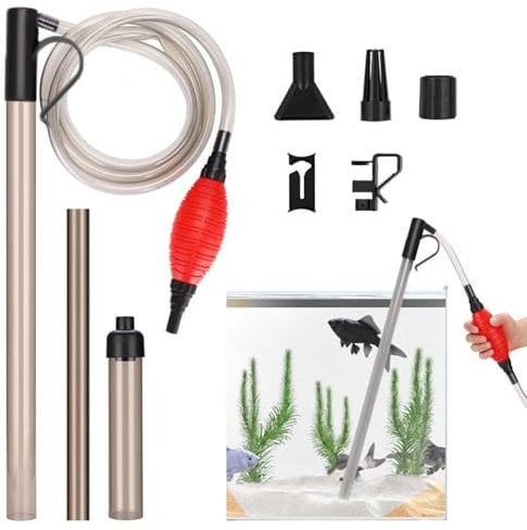 Geoyien Sifone Acquario, Pulizia Acquario 10 in 1, Kit Aspirapolvere per Sabbia per Acquario con Cambio Rapido Dellacqua,Aspirapolvere a Sifone per Acquario per La Pulizia della Gghiaia per Il Cambio