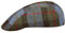 Sterkowski Norte Schirmmütze Herren Winter | Harris Tweed Flatcap Herren | Gatsby Mütze Herren Schlägermütze Herren Baskenmütze Herren Schiebermütze Mit Ohrenklappen 59 cm Blau Grünes Karo