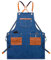 Schürze, Werkzeugschürze, Segeltuch, Küchenschürzen, Chef-Arbeitsschürze, Bar, Geschäft, Cafés, Schönheitsschürze for Männer und Frauen(Blu)