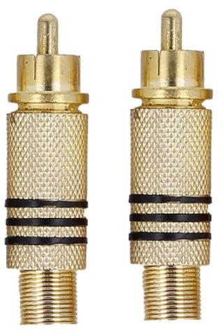 2 connettori video/audio coassiali RCA maschio senza saldatura, oro/nero