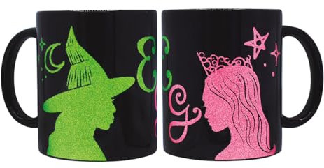 Joy Toy 24096 Wicked taza de cerámica negra con motivos de purpurina - 320 ml - en caja de regalo 12 x 9 x 10 cm